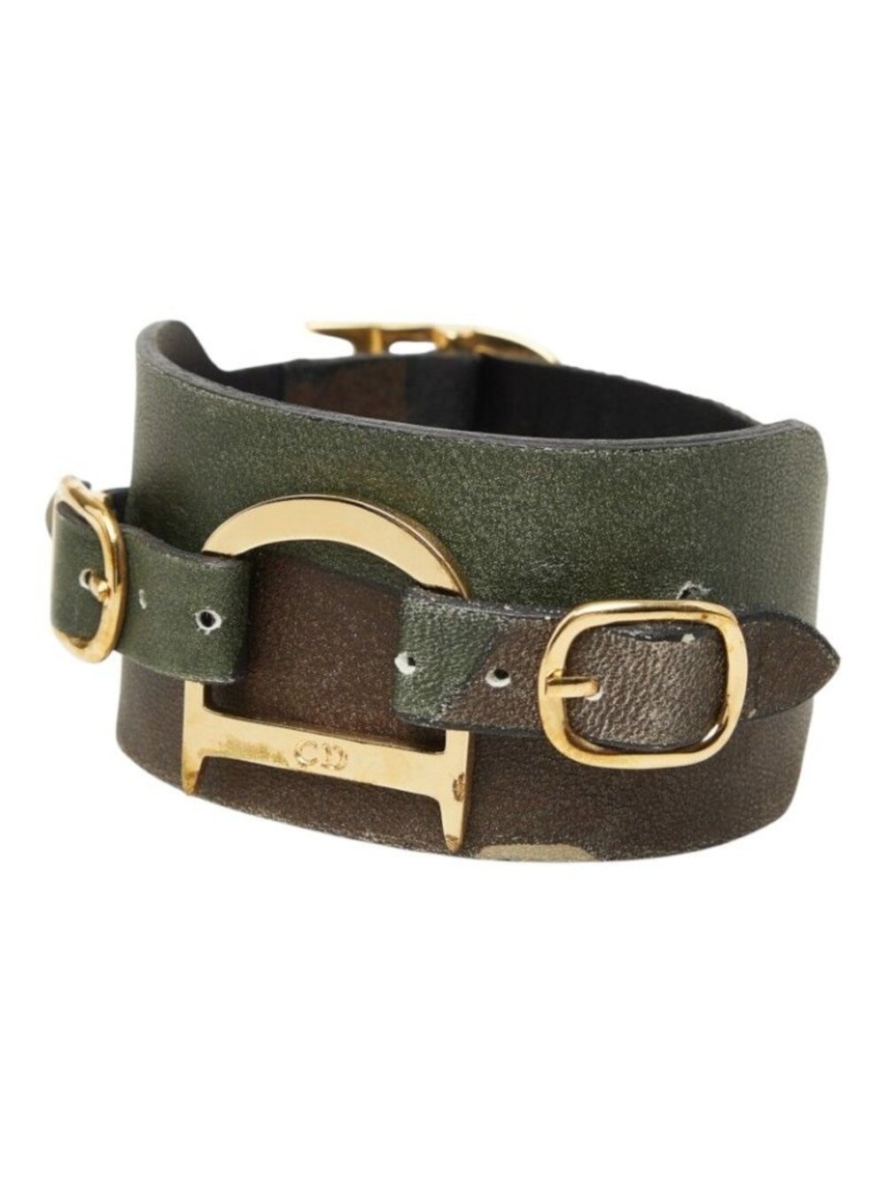 Dior Bracelet Camo Khaki Brown Leather